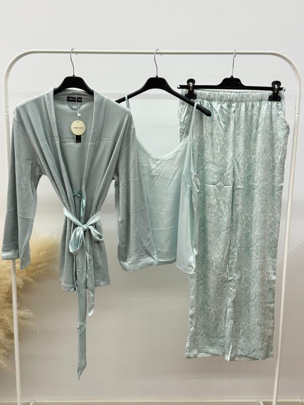PIJAMA TRESS CELESTE (S-M)