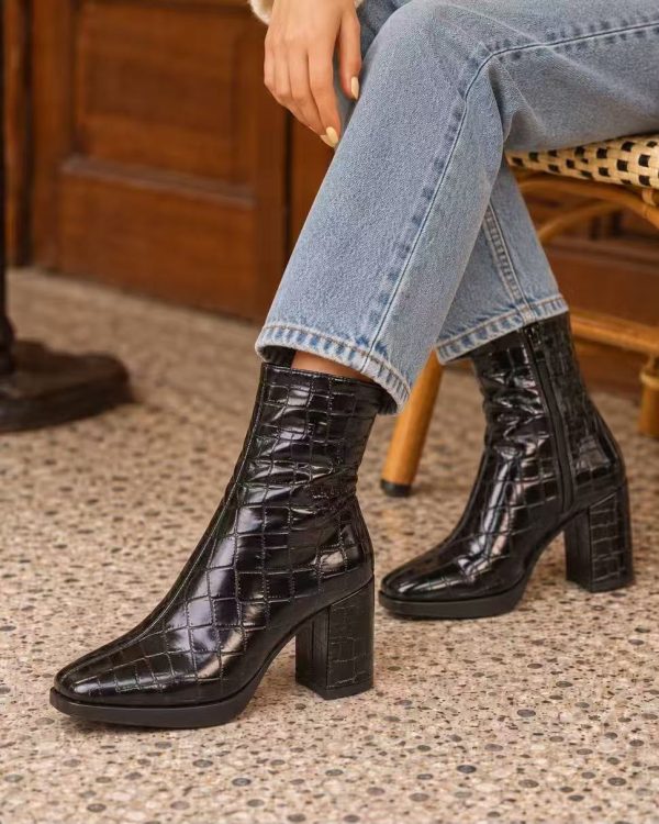 BOTIN NEGRO COCODRILO
