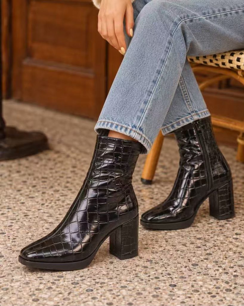 BOTIN NEGRO COCODRILO