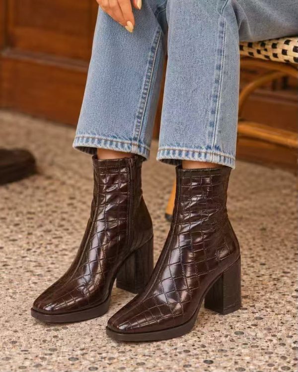 BOTIN MARRON COCODRILO